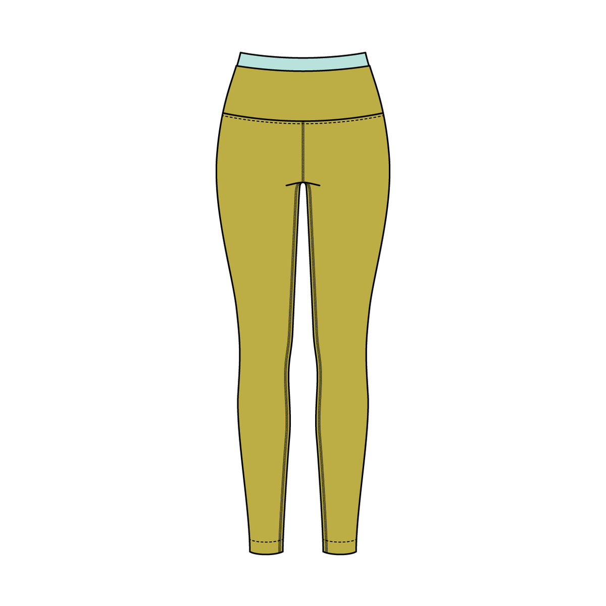 WOMEN'S HIGH RISE LEGGING WITH CONTRAST WAISTBAND