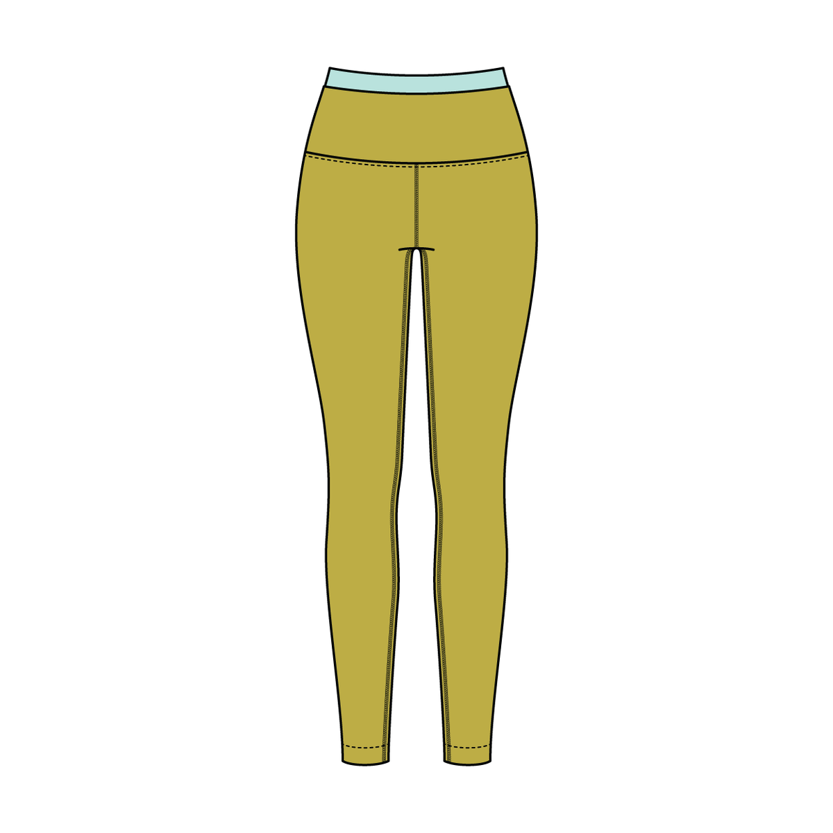 WOMEN'S HIGH RISE LEGGING WITH CONTRAST WAISTBAND