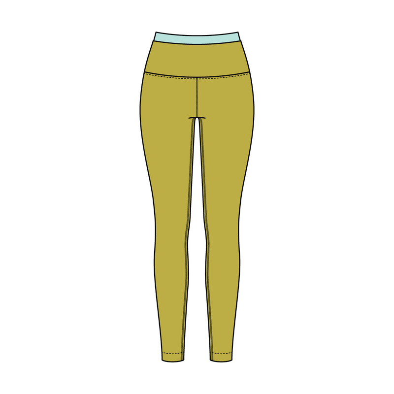 WOMEN'S HIGH RISE LEGGING WITH CONTRAST WAISTBAND