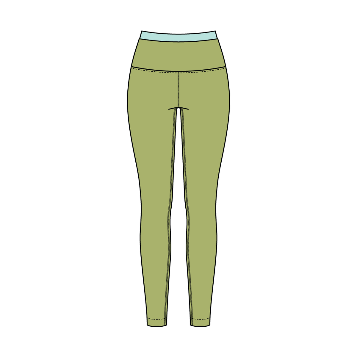 WOMEN'S HIGH RISE LEGGING WITH CONTRAST WAISTBAND