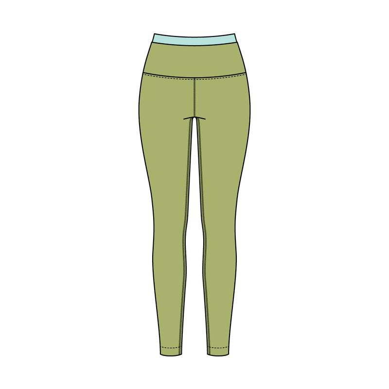 Women's High Rise Legging With Contrast Waistband