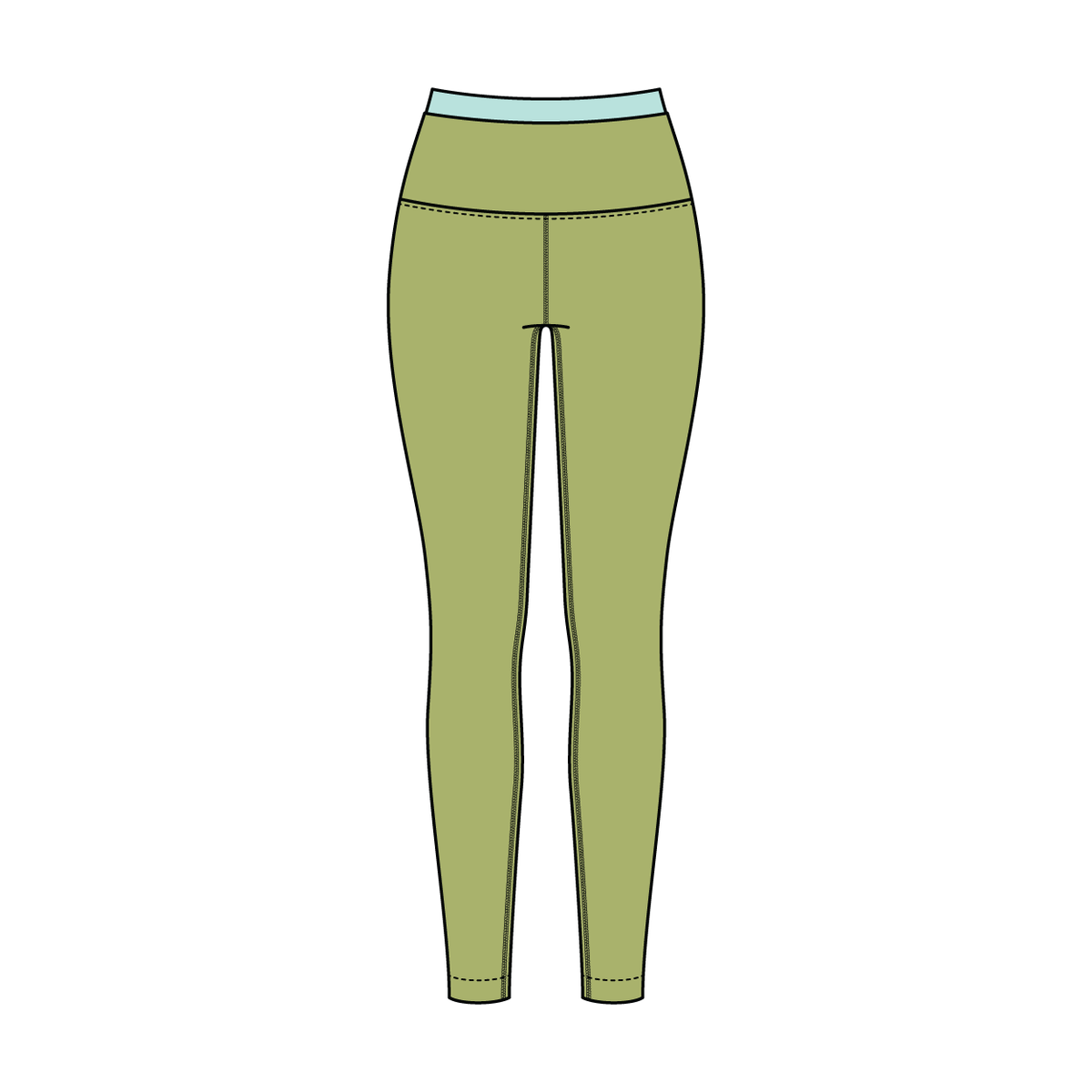 WOMEN'S HIGH RISE LEGGING WITH CONTRAST WAISTBAND