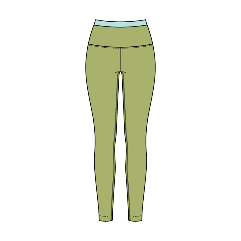 Women's High Rise Legging With Contrast Waistband