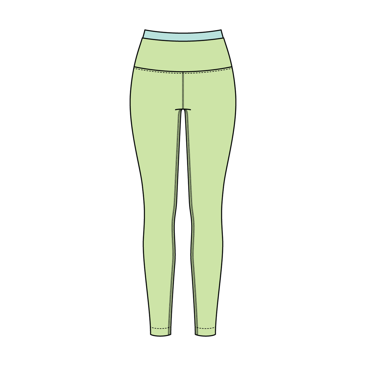 WOMEN'S HIGH RISE LEGGING WITH CONTRAST WAISTBAND