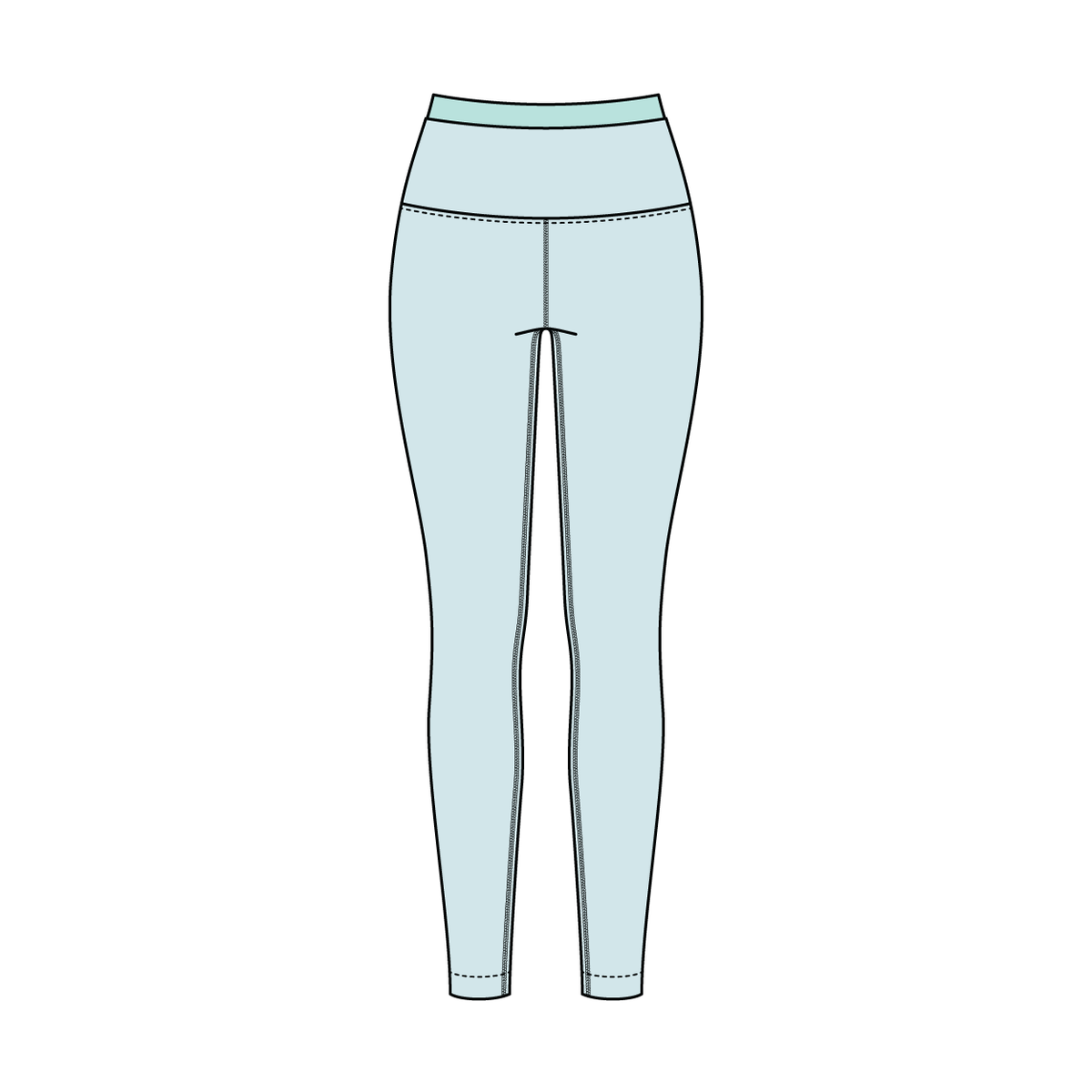 WOMEN'S HIGH RISE LEGGING WITH CONTRAST WAISTBAND