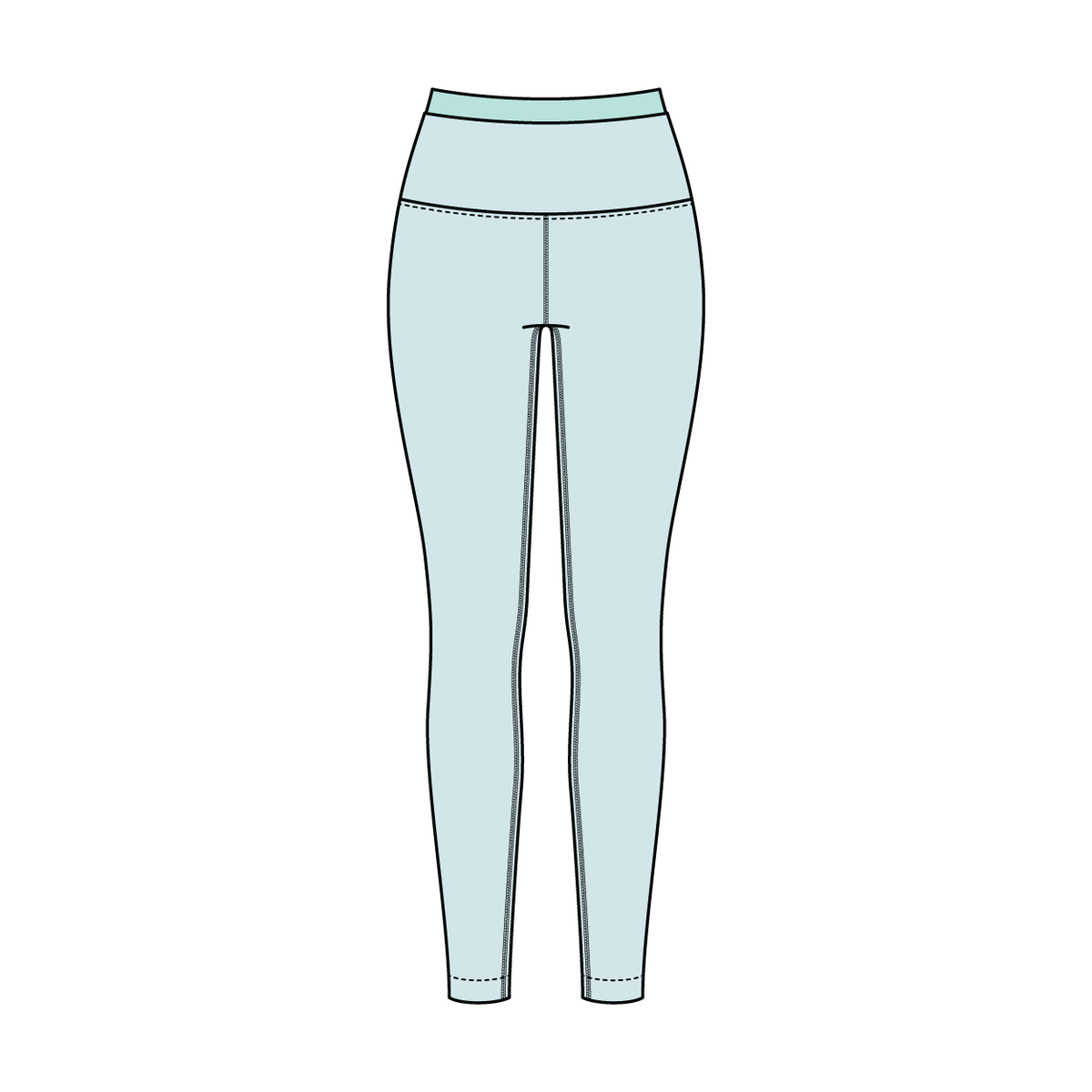 WOMEN'S HIGH RISE LEGGING WITH CONTRAST WAISTBAND