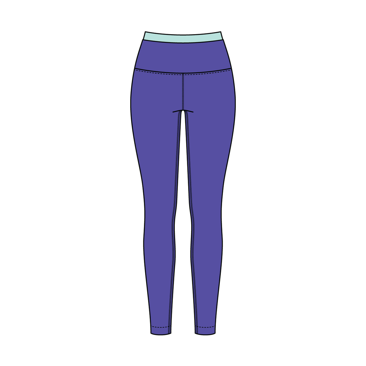 WOMEN'S HIGH RISE LEGGING WITH CONTRAST WAISTBAND