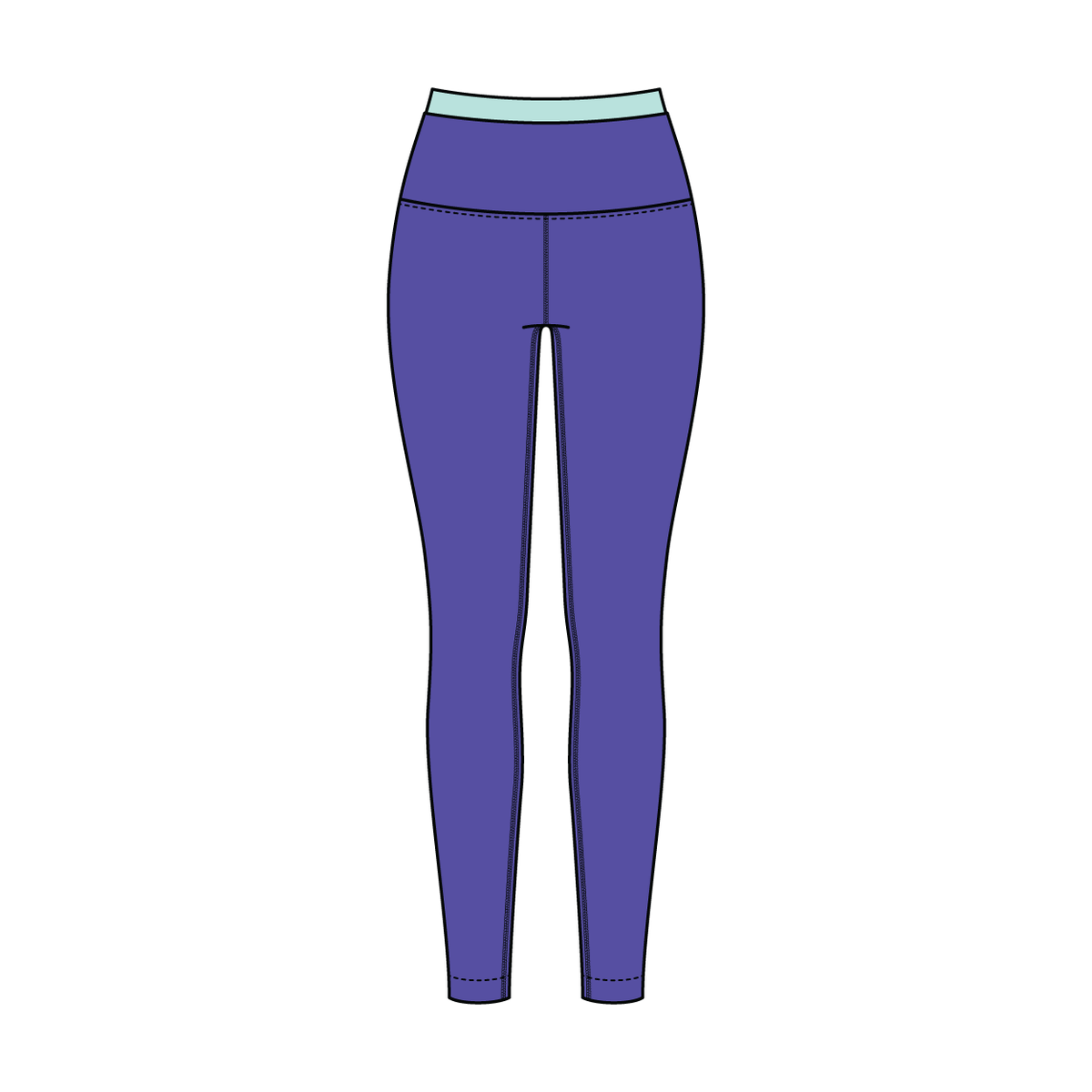 WOMEN'S HIGH RISE LEGGING WITH CONTRAST WAISTBAND