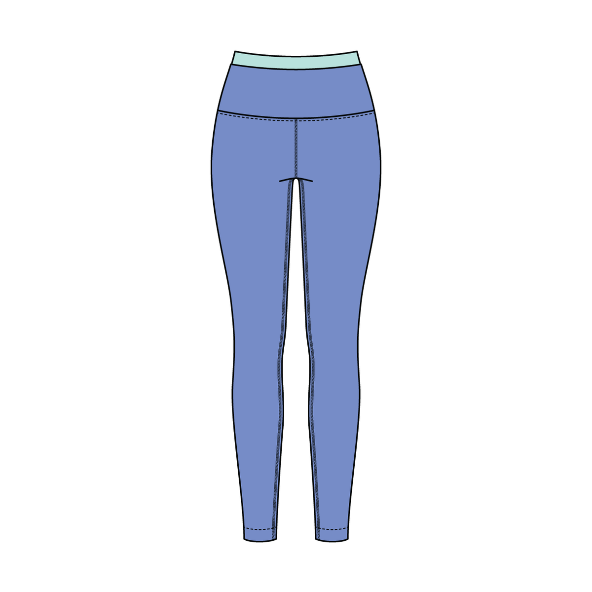WOMEN'S HIGH RISE LEGGING WITH CONTRAST WAISTBAND