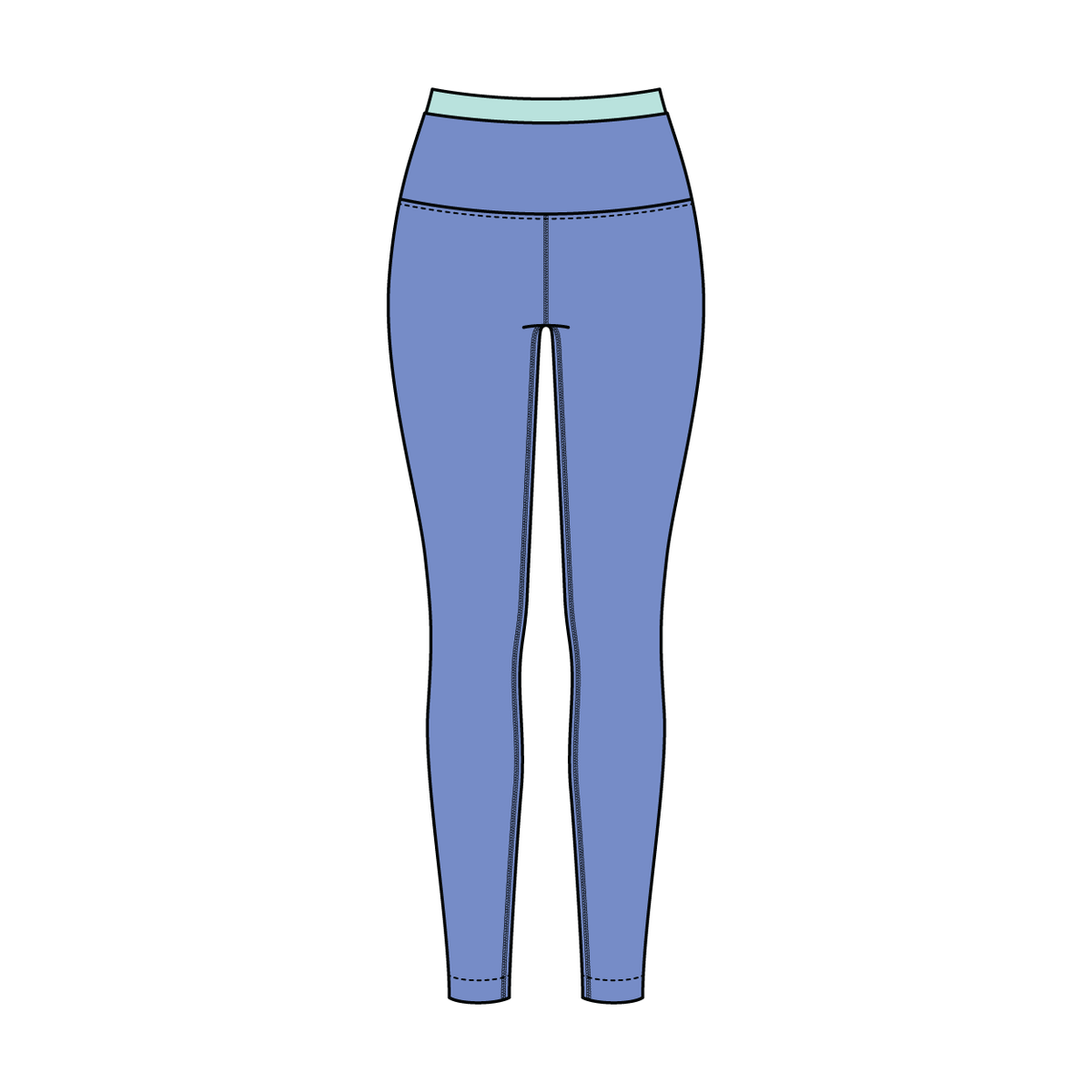 WOMEN'S HIGH RISE LEGGING WITH CONTRAST WAISTBAND