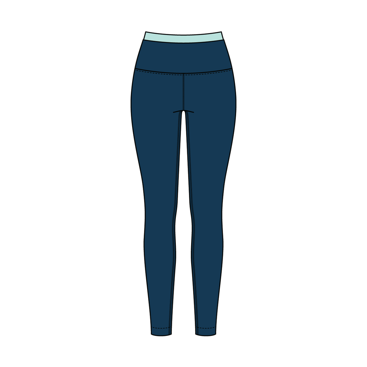 WOMEN'S HIGH RISE LEGGING WITH CONTRAST WAISTBAND