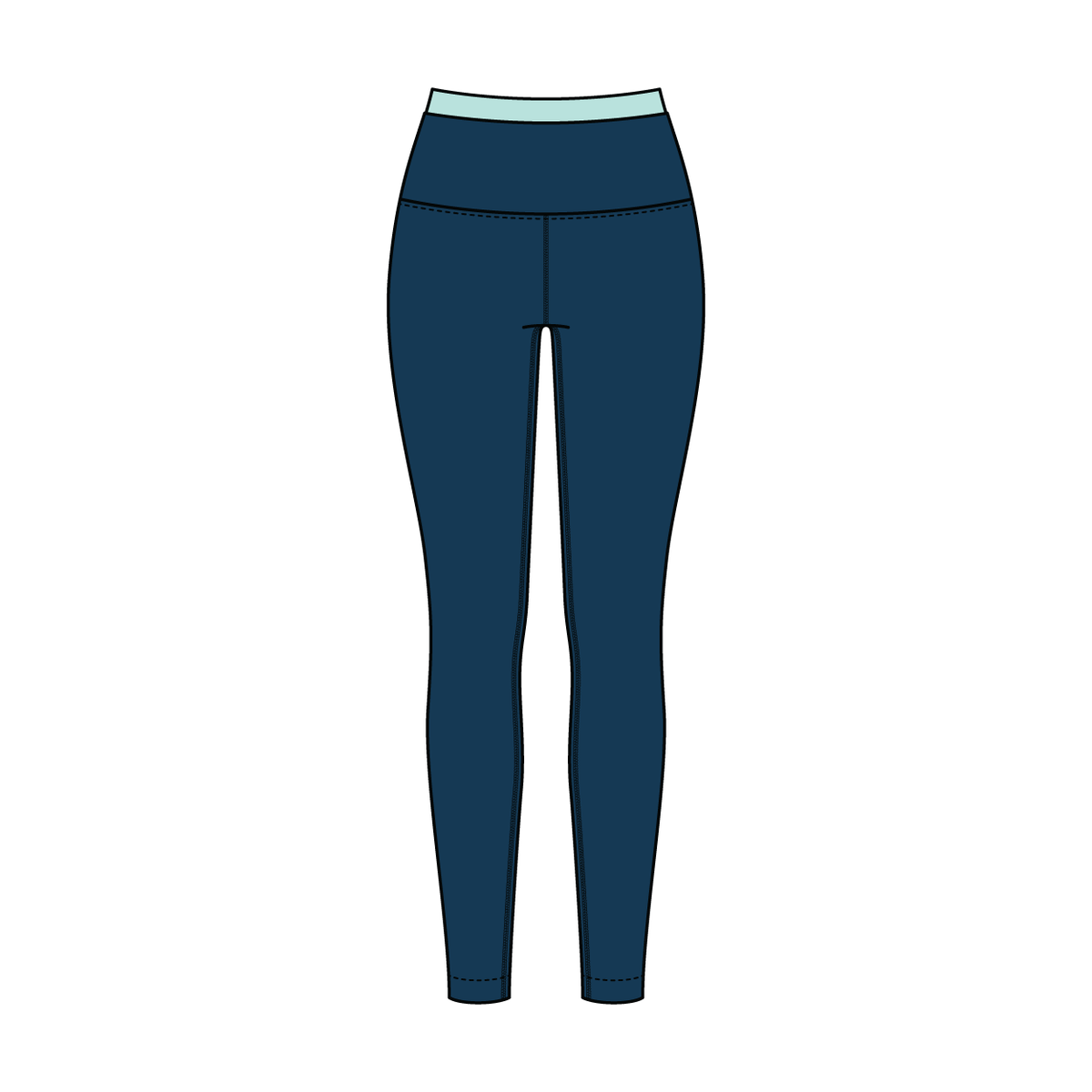 WOMEN'S HIGH RISE LEGGING WITH CONTRAST WAISTBAND