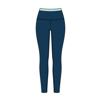 WOMEN'S HIGH RISE LEGGING WITH CONTRAST WAISTBAND