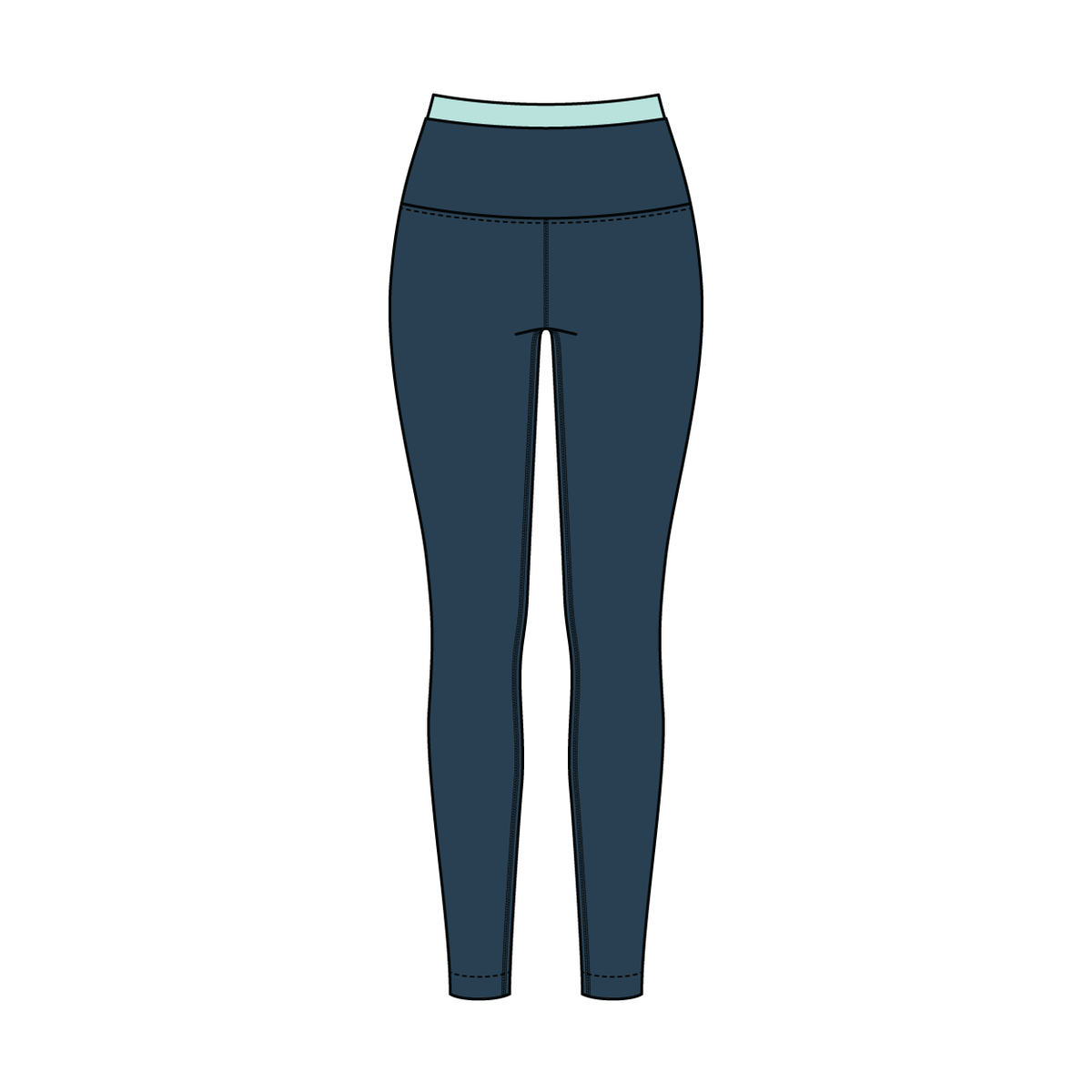 WOMEN'S HIGH RISE LEGGING WITH CONTRAST WAISTBAND