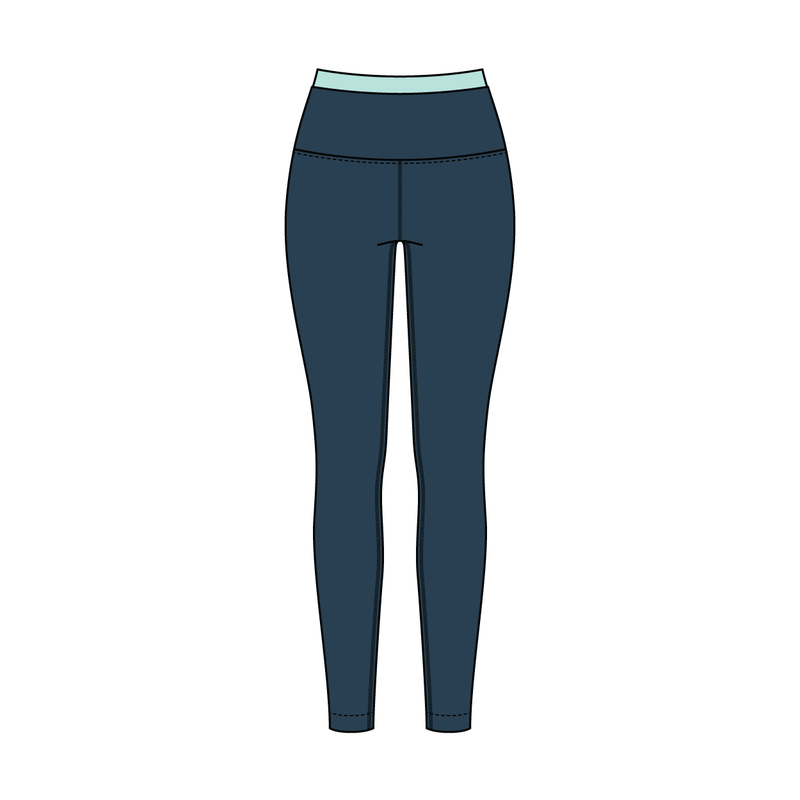 Women's High Rise Legging With Contrast Waistband
