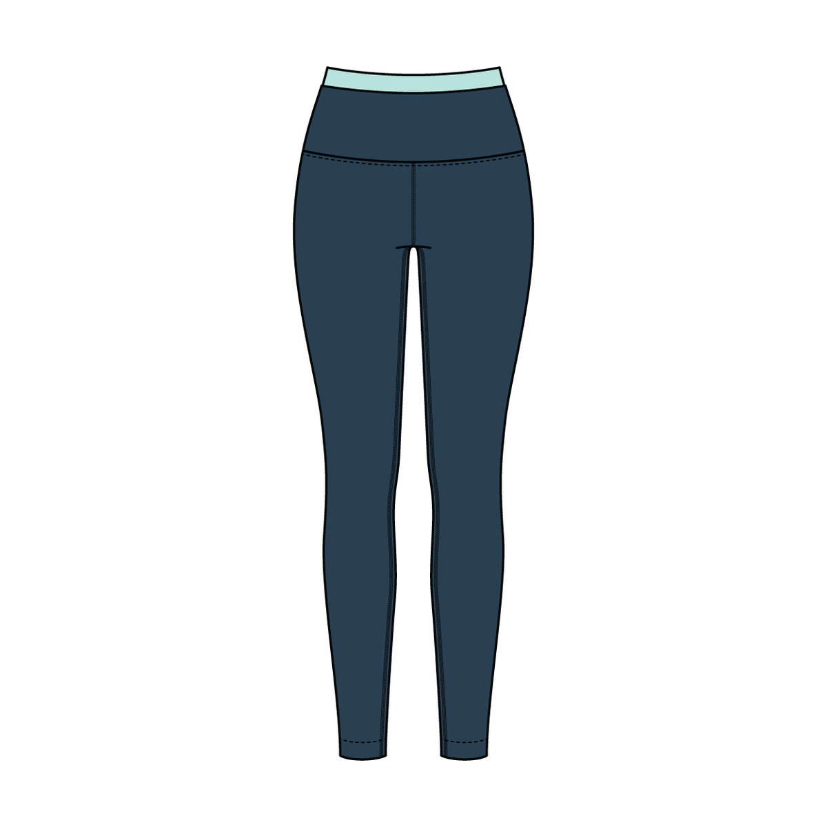 WOMEN'S HIGH RISE LEGGING WITH CONTRAST WAISTBAND
