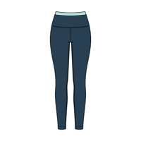 WOMEN'S HIGH RISE LEGGING WITH CONTRAST WAISTBAND