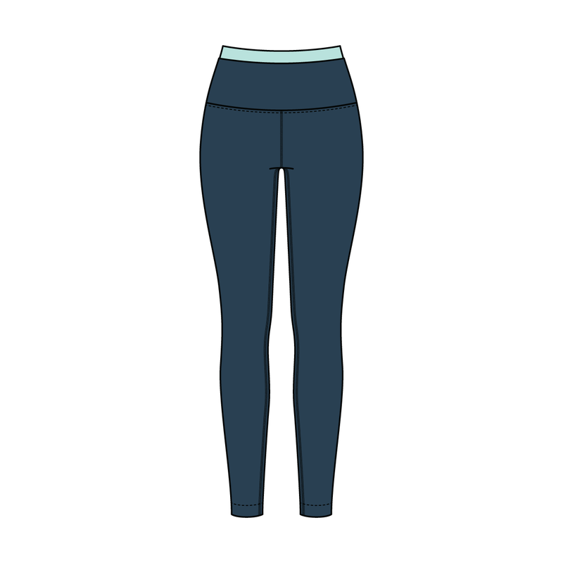 Women's High Rise Legging With Contrast Waistband
