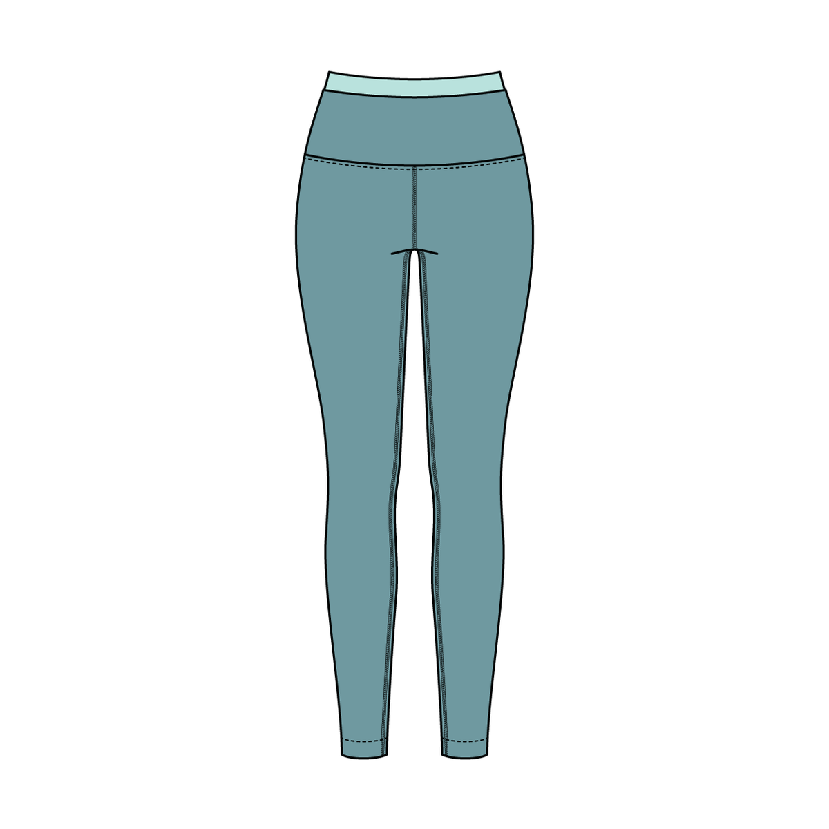 WOMEN'S HIGH RISE LEGGING WITH CONTRAST WAISTBAND
