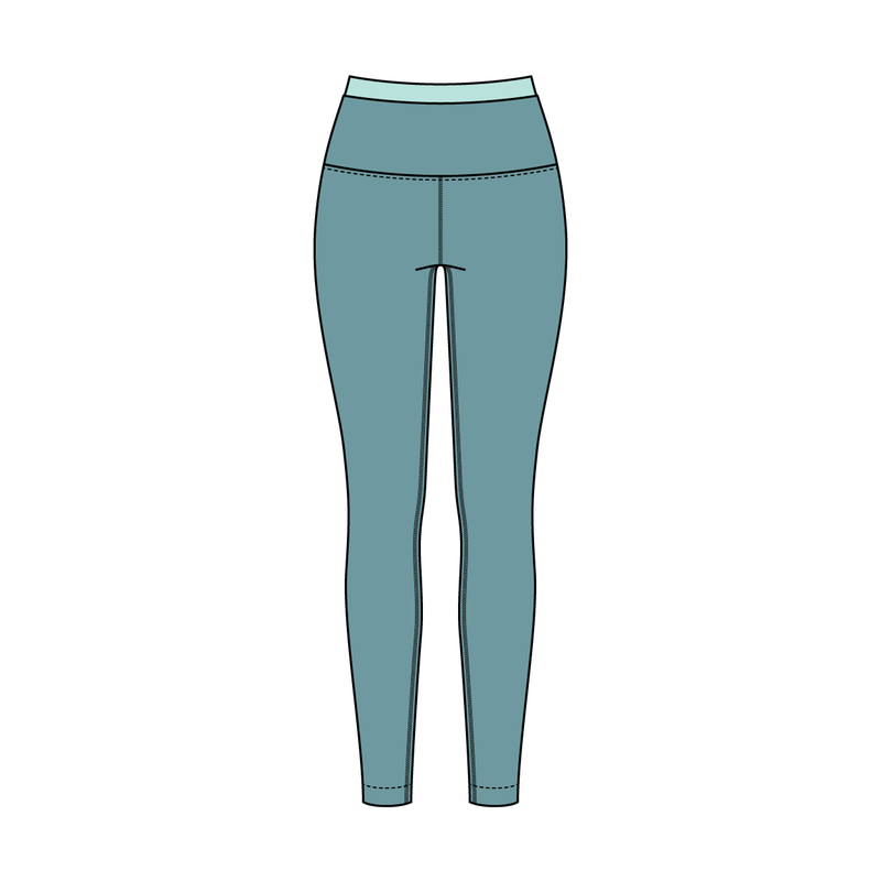 Women's High Rise Legging With Contrast Waistband