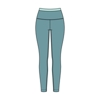 WOMEN'S HIGH RISE LEGGING WITH CONTRAST WAISTBAND