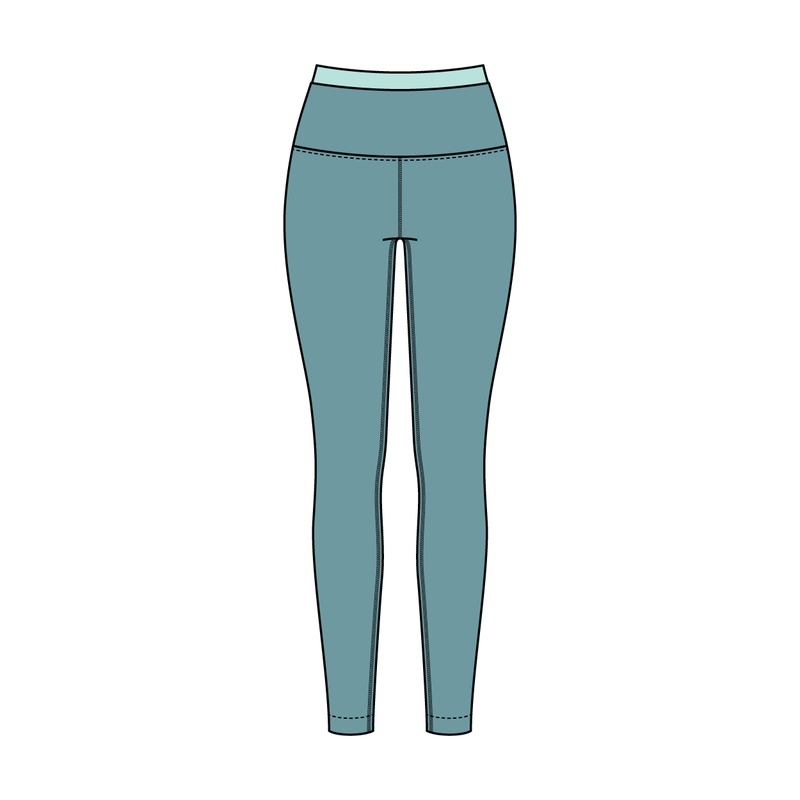 Women's High Rise Legging With Contrast Waistband
