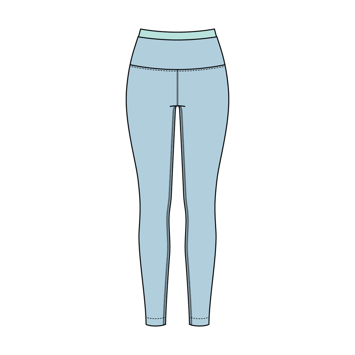 WOMEN'S HIGH RISE LEGGING WITH CONTRAST WAISTBAND