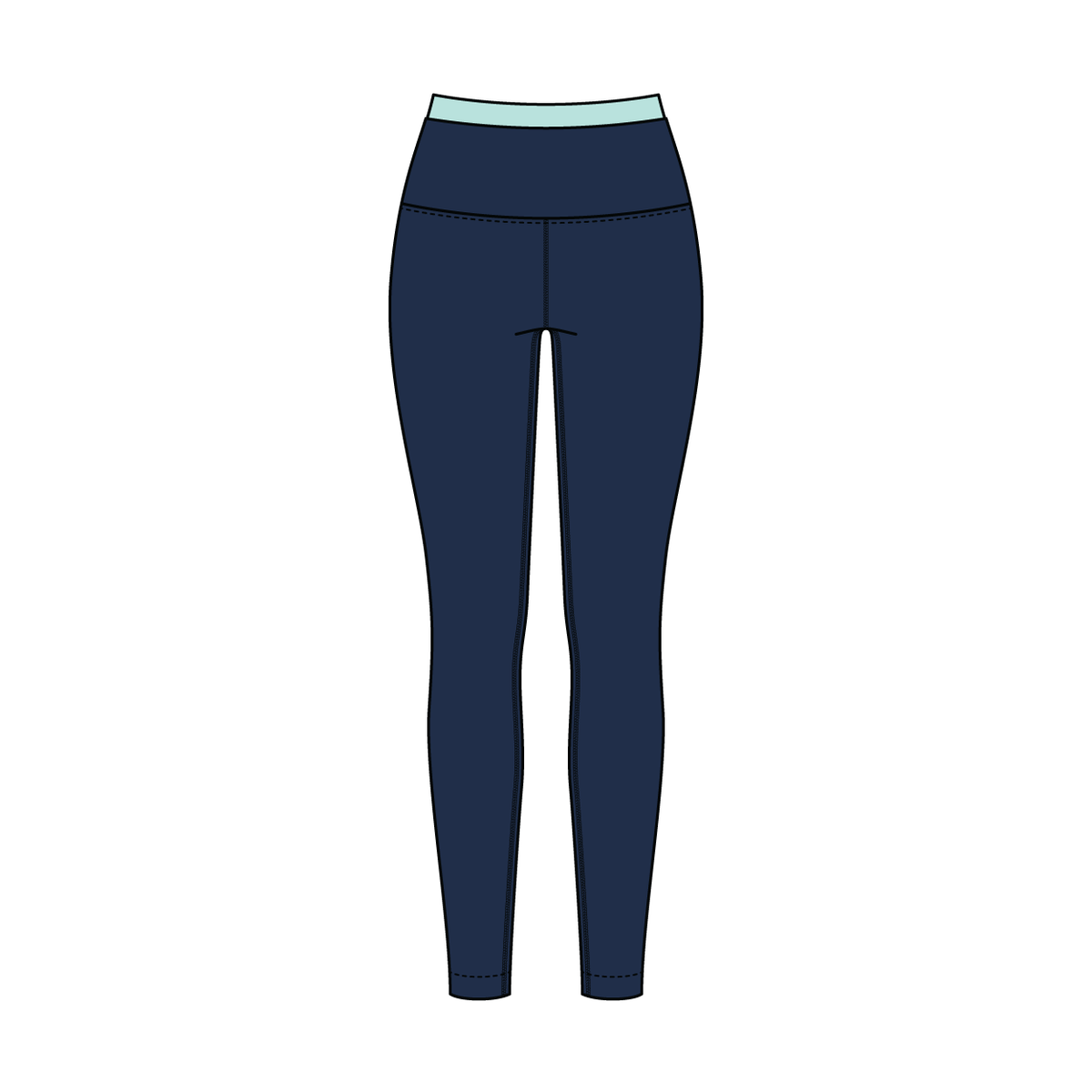 WOMEN'S HIGH RISE LEGGING WITH CONTRAST WAISTBAND