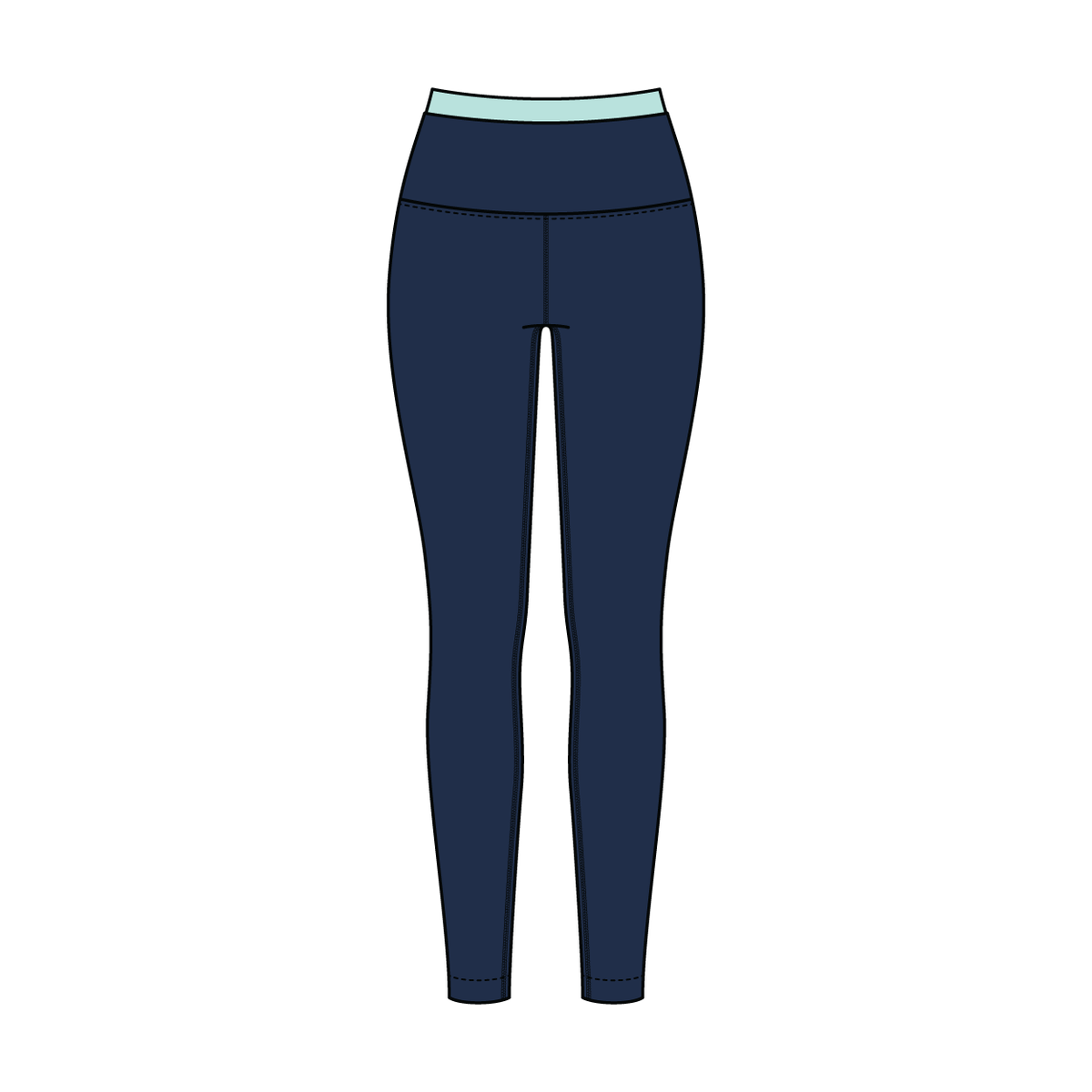 WOMEN'S HIGH RISE LEGGING WITH CONTRAST WAISTBAND