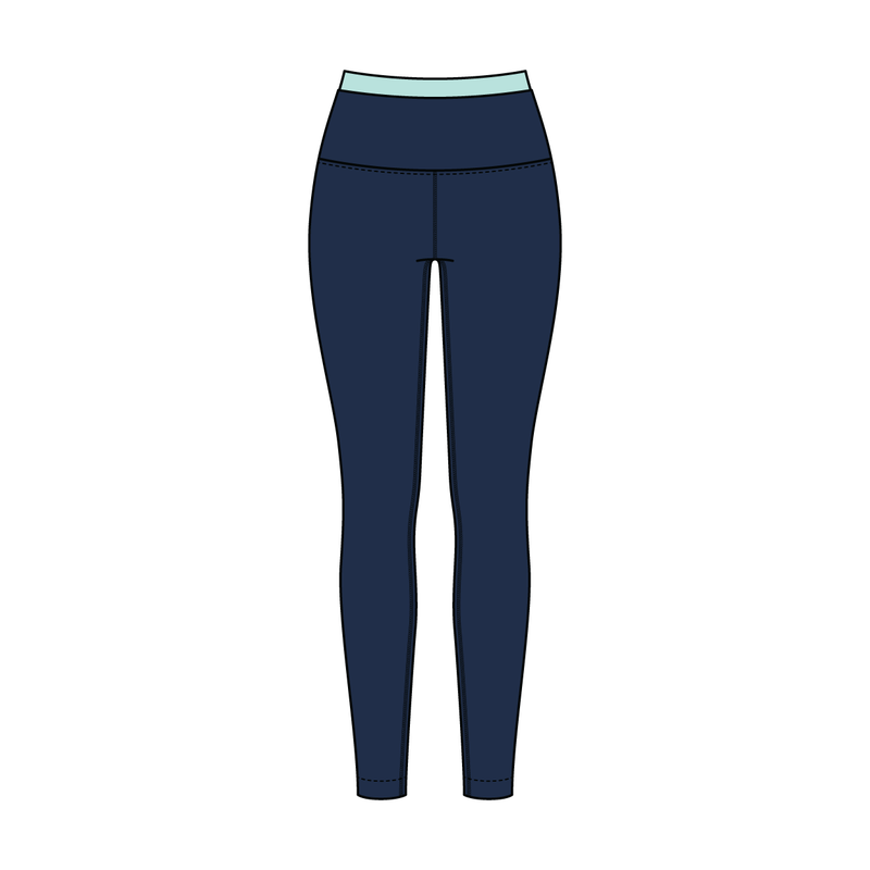 Women's High Rise Legging With Contrast Waistband