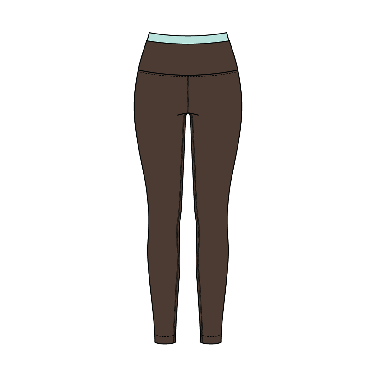 WOMEN'S HIGH RISE LEGGING WITH CONTRAST WAISTBAND