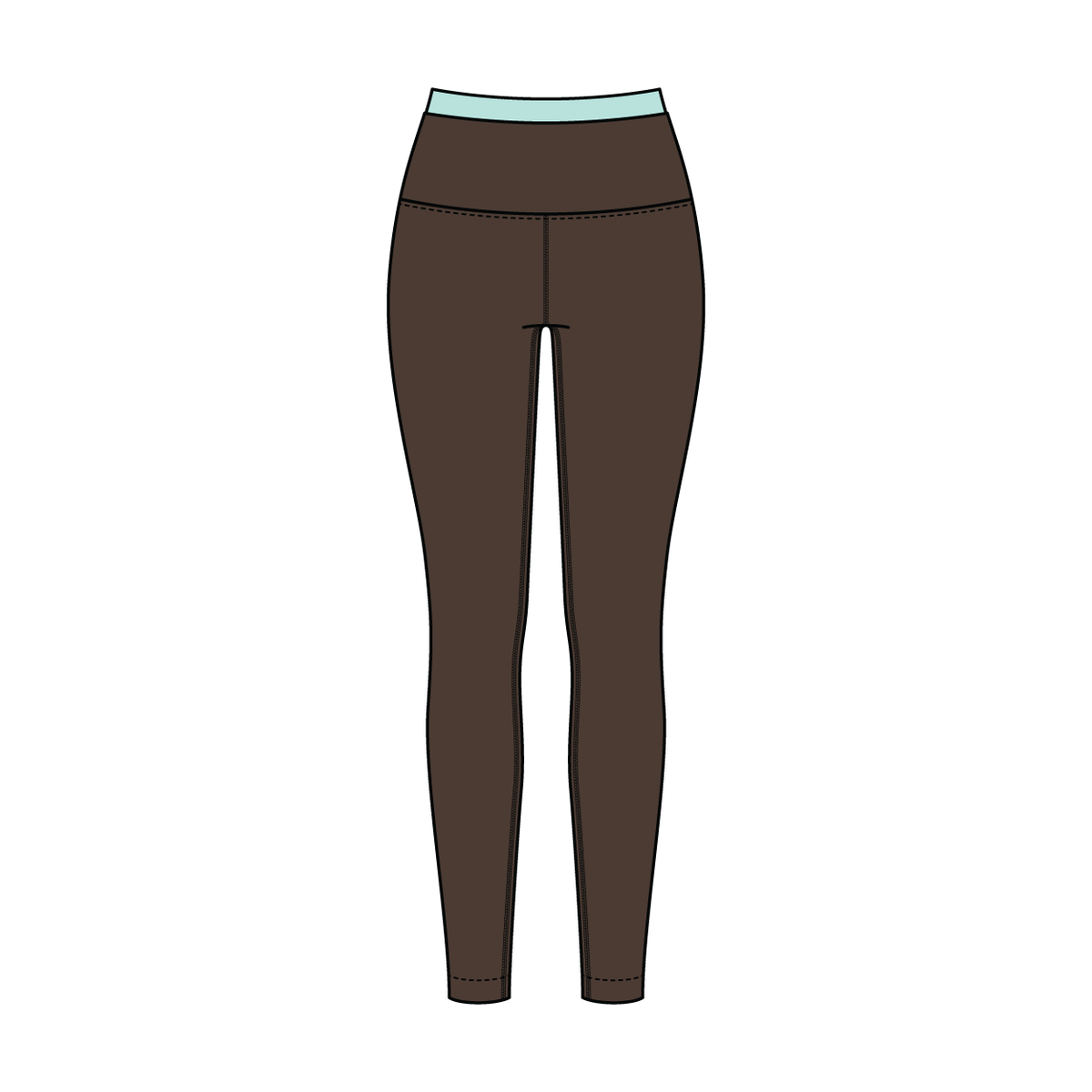 WOMEN'S HIGH RISE LEGGING WITH CONTRAST WAISTBAND