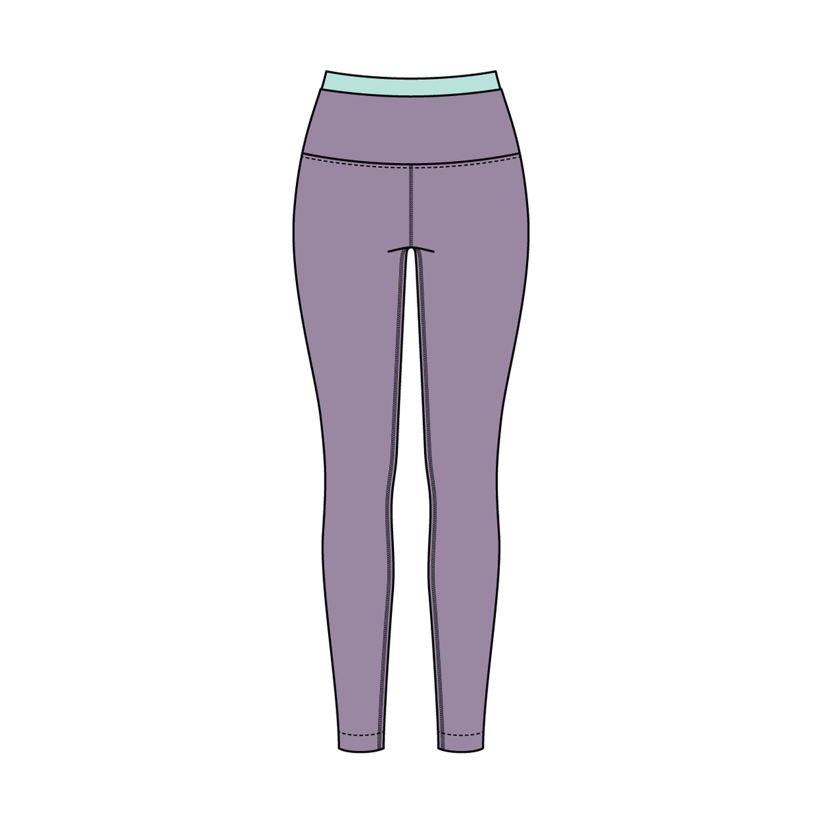WOMEN'S HIGH RISE LEGGING WITH CONTRAST WAISTBAND