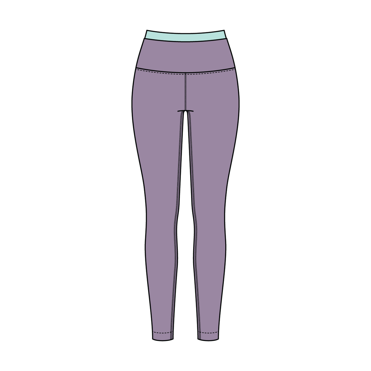 WOMEN'S HIGH RISE LEGGING WITH CONTRAST WAISTBAND