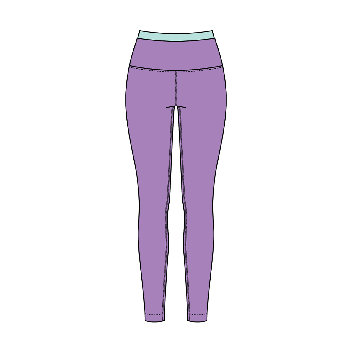 WOMEN'S HIGH RISE LEGGING WITH CONTRAST WAISTBAND