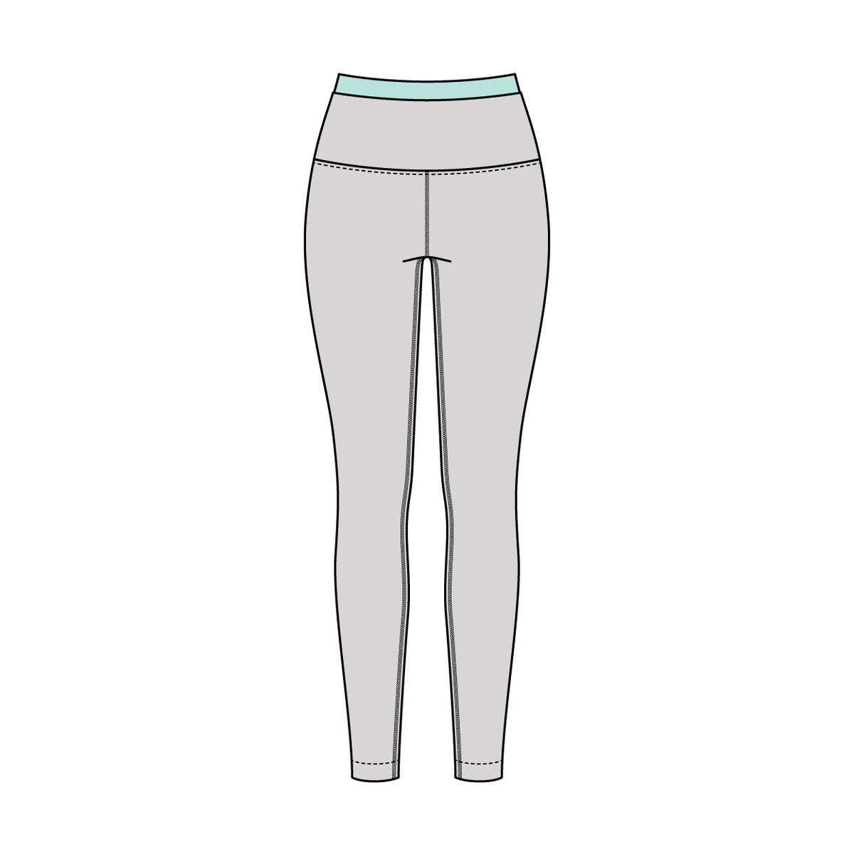 WOMEN'S HIGH RISE LEGGING WITH CONTRAST WAISTBAND