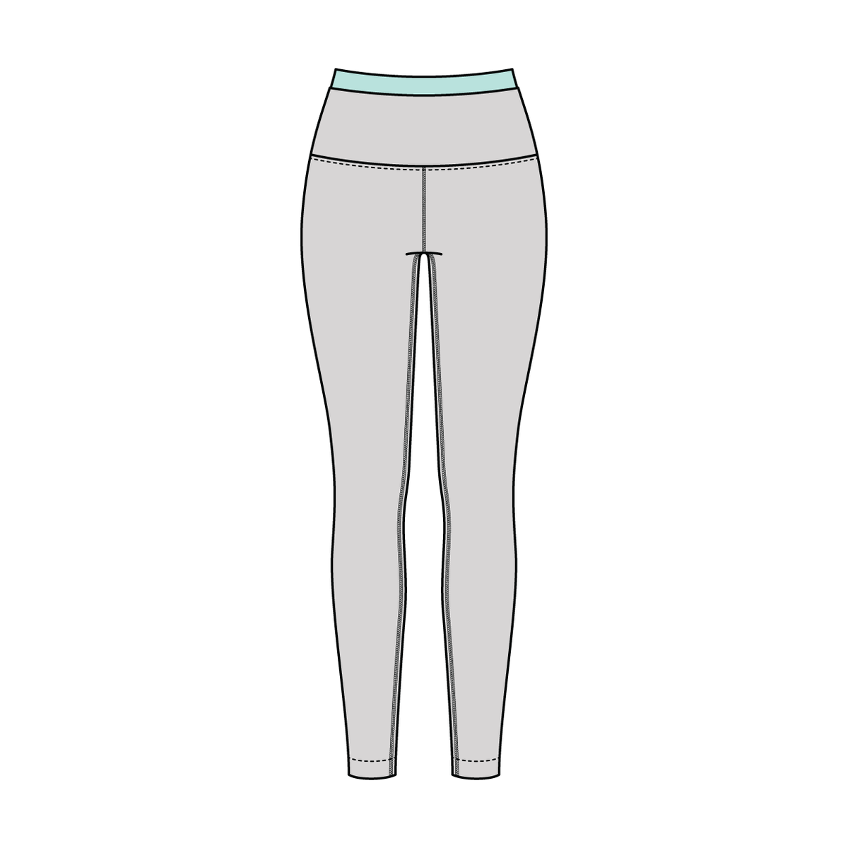 WOMEN'S HIGH RISE LEGGING WITH CONTRAST WAISTBAND
