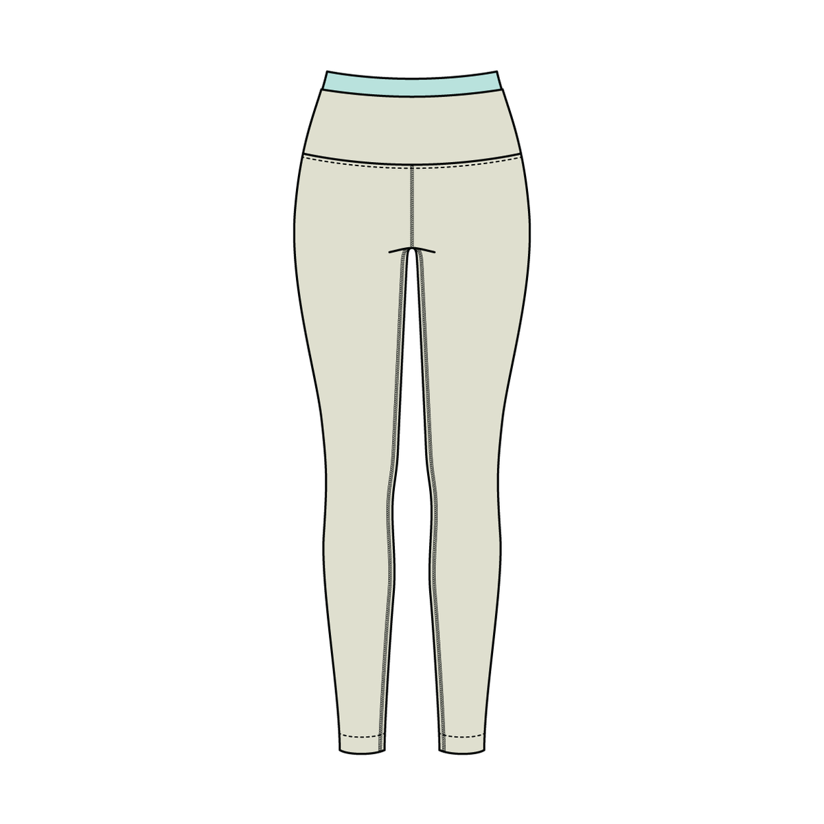 WOMEN'S HIGH RISE LEGGING WITH CONTRAST WAISTBAND