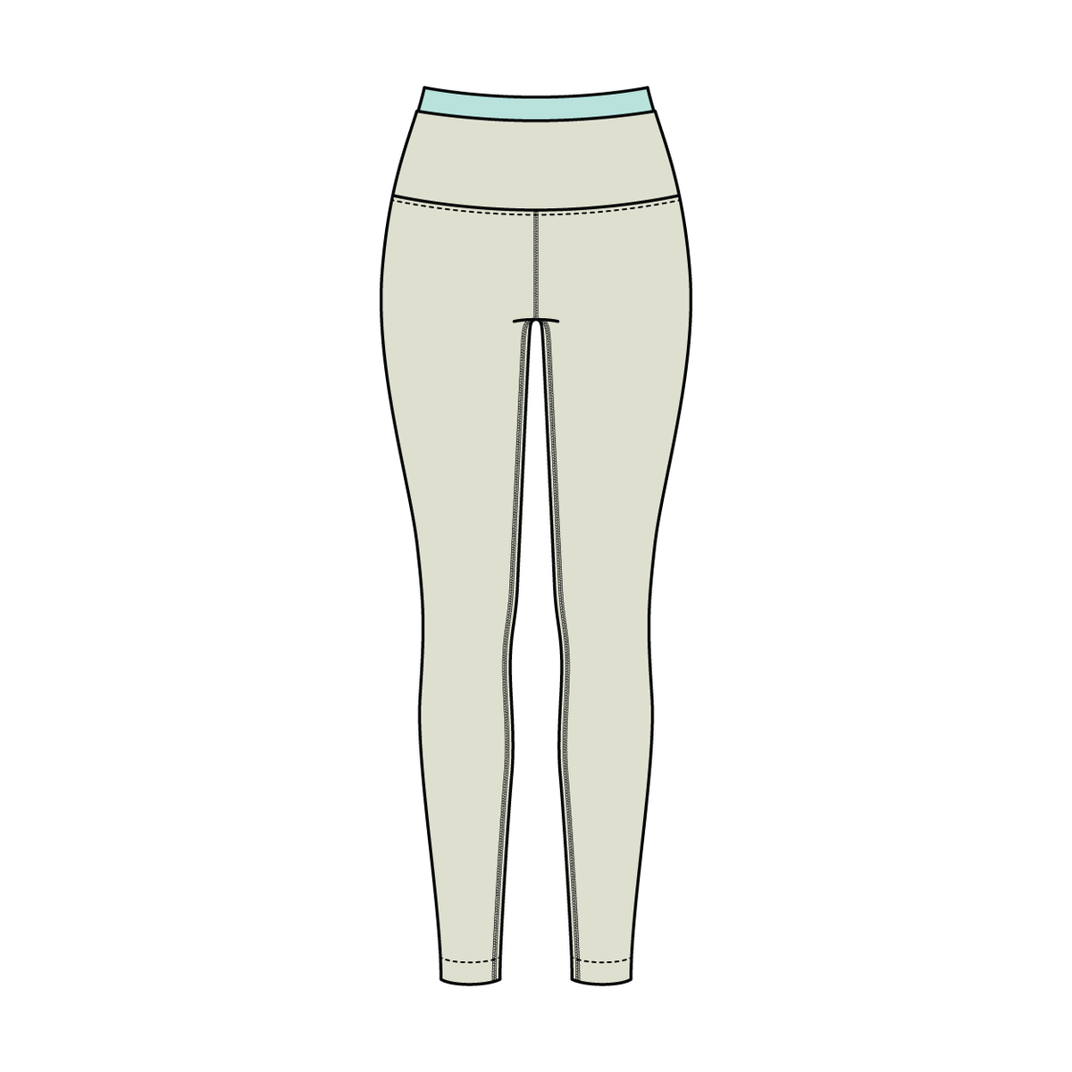 WOMEN'S HIGH RISE LEGGING WITH CONTRAST WAISTBAND