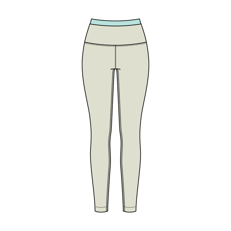 Women's High Rise Legging With Contrast Waistband