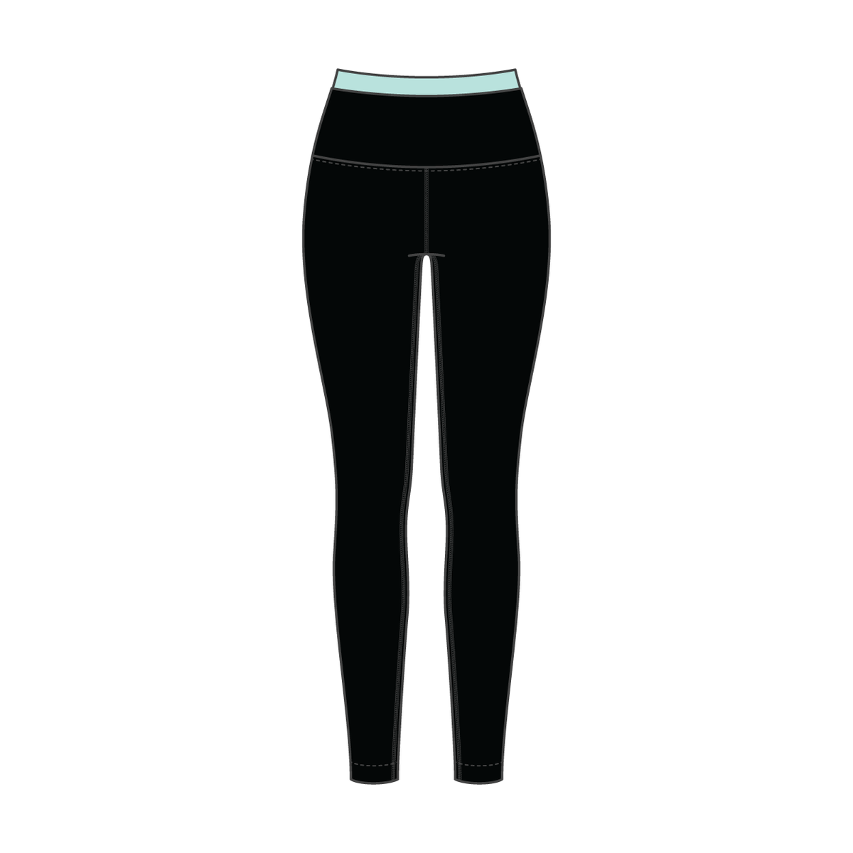 WOMEN'S HIGH RISE LEGGING WITH CONTRAST WAISTBAND