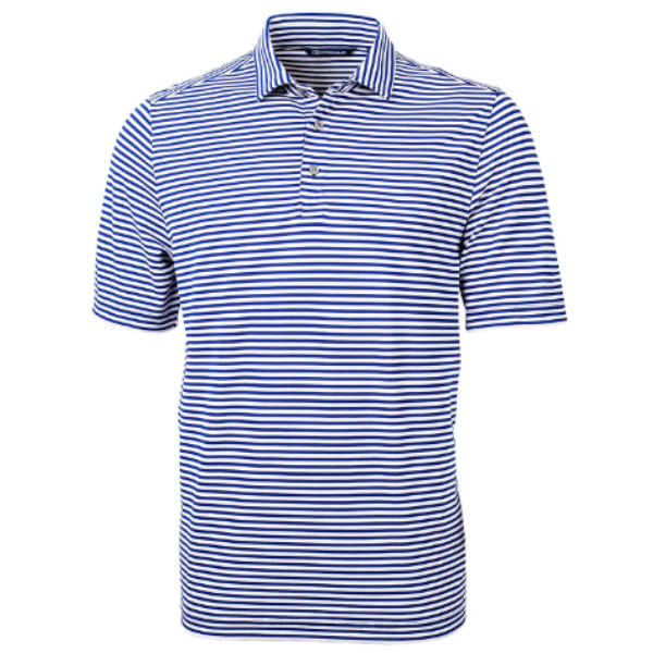 Virtue Eco Pique Stripe Recycled Mens Polo