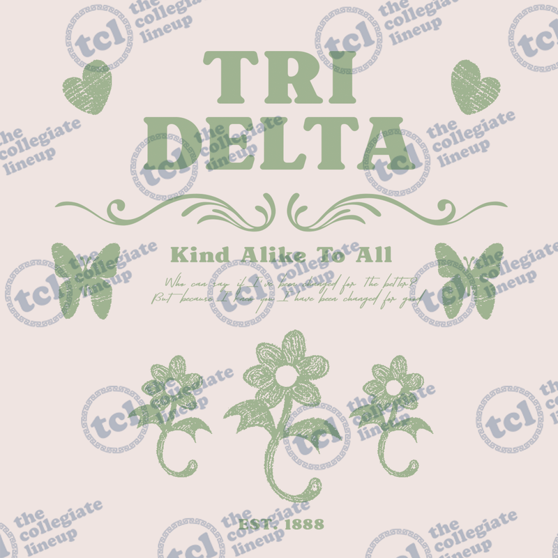 Delta Delta Delta Butterfly Wordmark