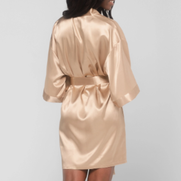 Satin Kimono Short Robe