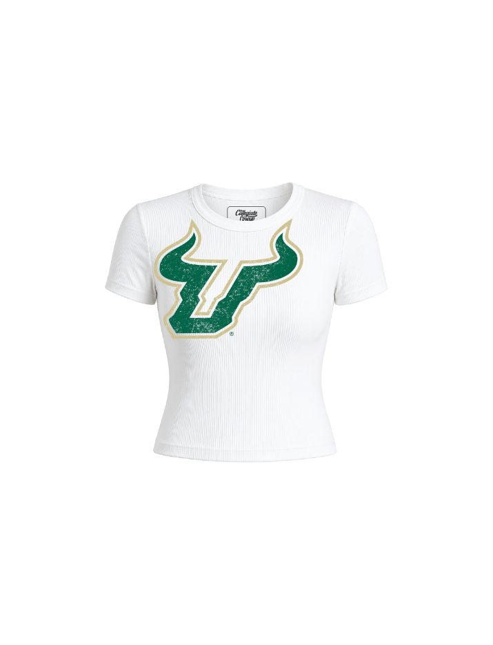 University of South Florida Ribbed Crop Tee