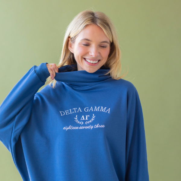 Women’s Rollover Neck Oversized Dolman Sweatshirt