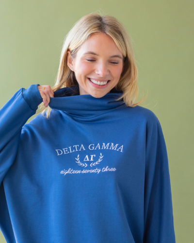 Women’s Rollover Neck Oversized Dolman Sweatshirt