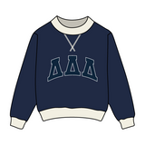 Notched Contrast Full Length Mock Sweatshirt