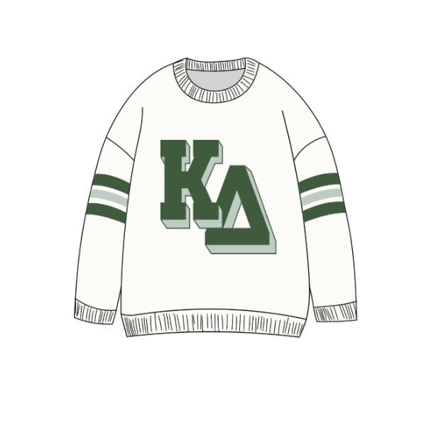 Retro Stripe Drop Shoulder Crewneck Sweater