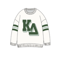Retro Stripe Drop Shoulder Crewneck Sweater